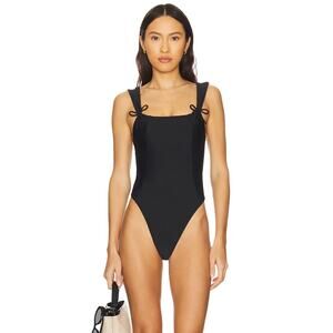 Tularosa | NWT Giovanna One Piece in Black Swimsuit Bathing Suit w/ Bows S